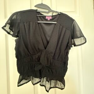 Francesca's Collections Black Sheer Blouse